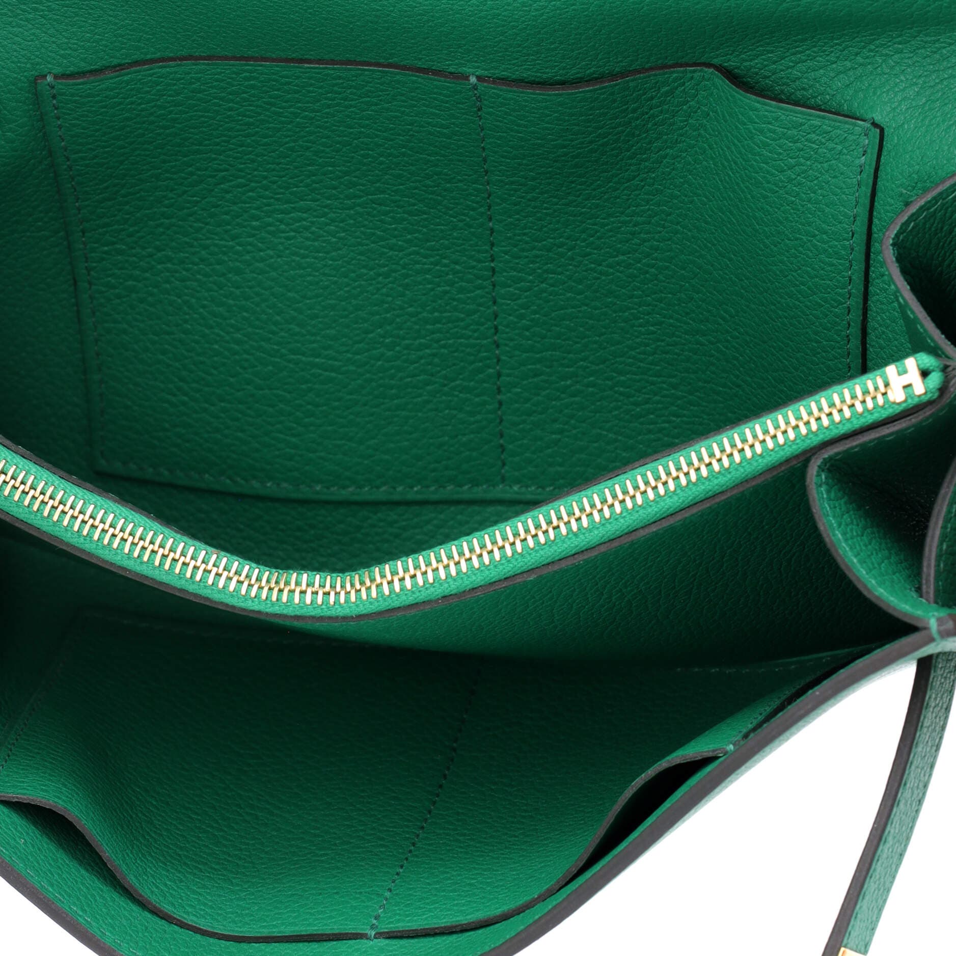 Pre-Owned Hermes Kelly To Go Wallet Evercolor, Alternate, color, Vert Jade