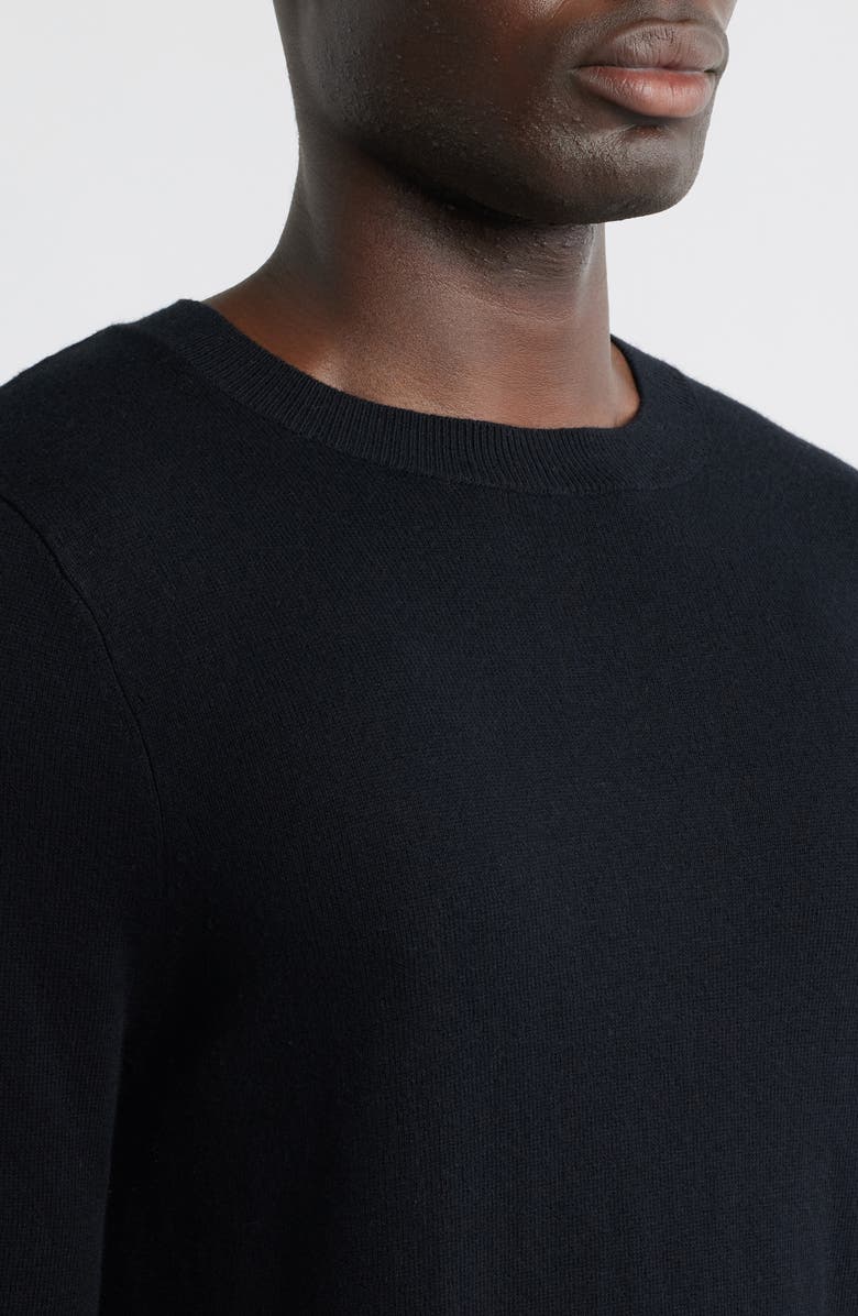 Nordstrom Crewneck Cotton & Cashmere Sweater, Alternate, color, Black Caviar