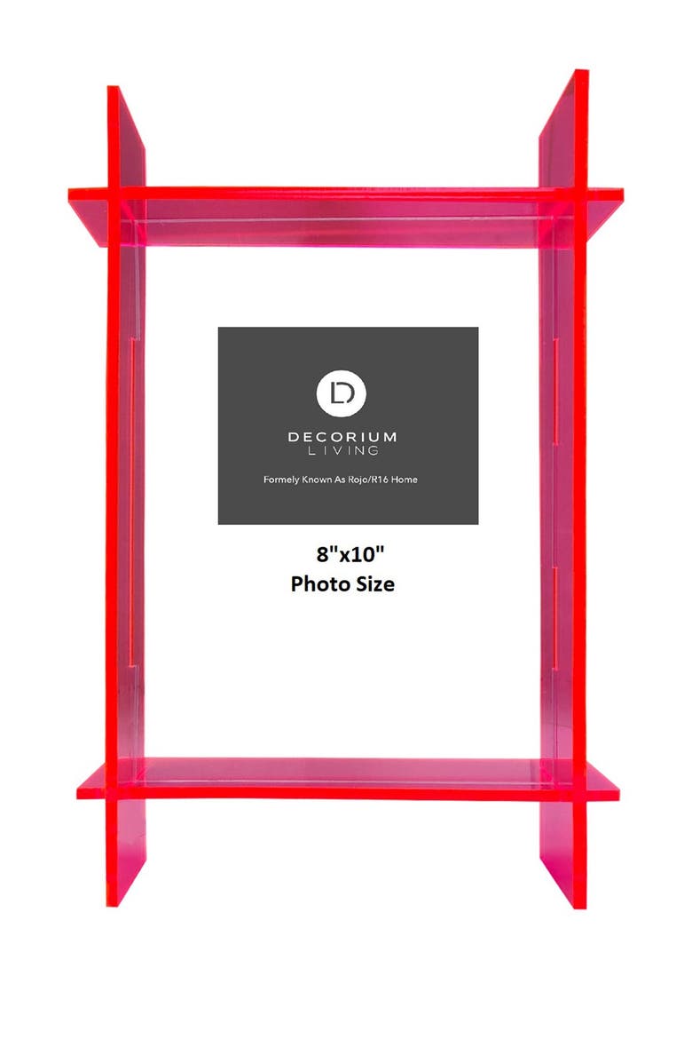Neon Pink Lucite 8" x 10" Frame, Main, color, NEON PINK/CLEAR
