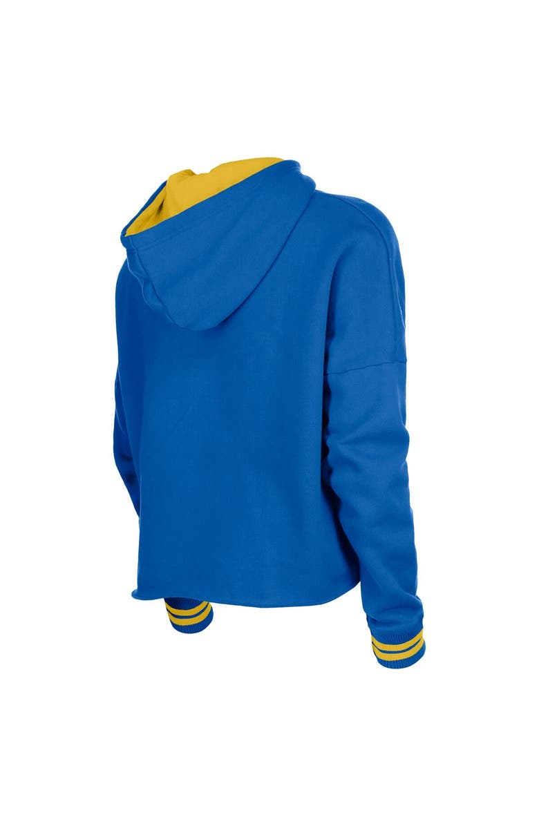 New Era Women's New Era  Royal Golden State Warriors Boxy Raw Edge Pullover Hoodie, Alternate, color, Royal