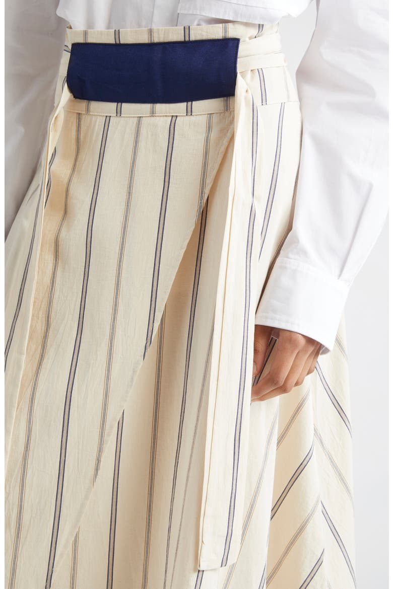 Stripe Asymmetric Wrap Skirt, Alternate, color, BEIGE STRIPE