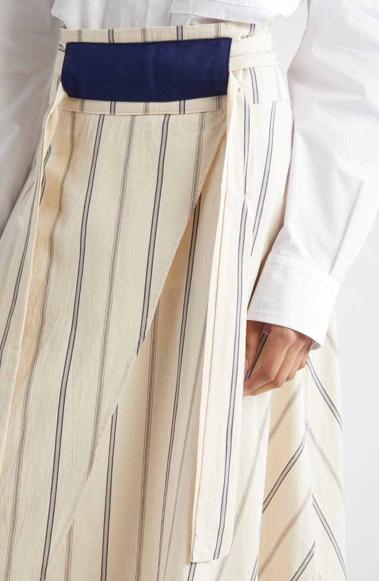KÚR Stripe Asymmetric Wrap Skirt, Alternate, color,
