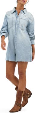 Wrangler Heritage Long Sleeve Denim Romper