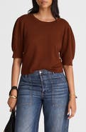 Madewell Puff Sleeve Merino Wool & Silk Sweater