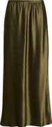 LESET Barb Satin Midi Skirt