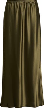 LESET Barb Satin Midi Skirt