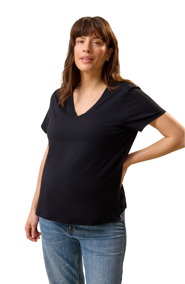 Kindred Bravely Classic Modal V-Neck Nursing T-Shirt, Main, color, Black