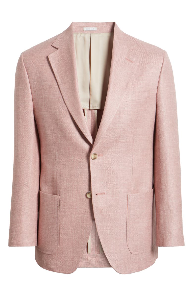 Peter Millar Hyperlight Soft Light Pink Mélange Silk & Linen Blend Sport Coat, Alternate, color,