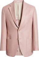 Peter Millar Hyperlight Soft Light Pink Mélange Silk & Linen Blend Sport Coat
