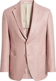 Peter Millar Hyperlight Soft Light Pink Mélange Silk & Linen Blend Sport Coat