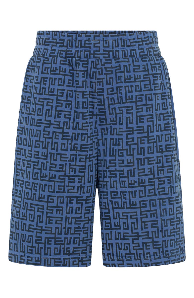 TINY TRIBE Kids' Geo Pull-On Shorts, Main, color, Slate Blue