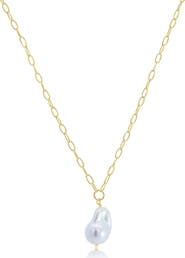 The Lovery Fine Jewelry Single Pearl Link Necklace