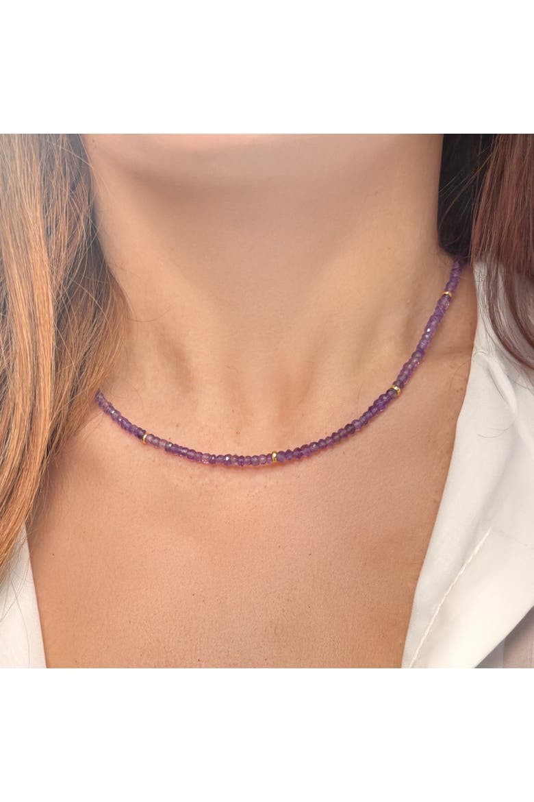 Amethyst Bead Necklace, Alternate, color, Amethyst