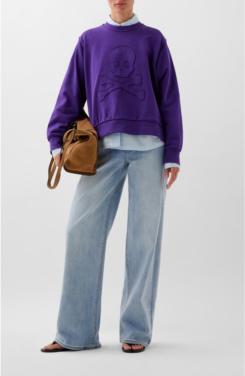 Scalpers Raw Skull Sweater, Alternate, color, Darkpurple