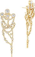 Uniform Object Metal Web Diamond Jacket Earrings