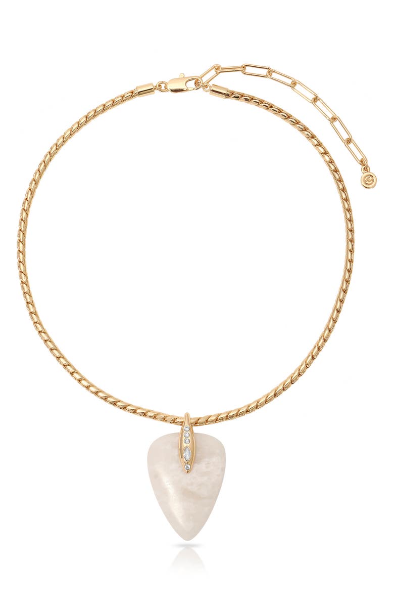 Ettika Solstice Pendant Choker Necklace, Main, color, Bone