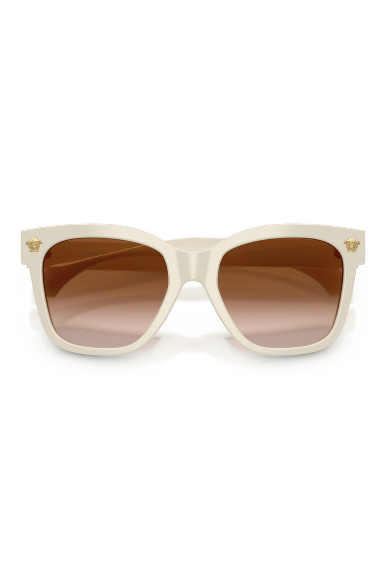 55mm Square Sunglasses, Alternate, color, WHITE TALC / BROWN GRADIENT