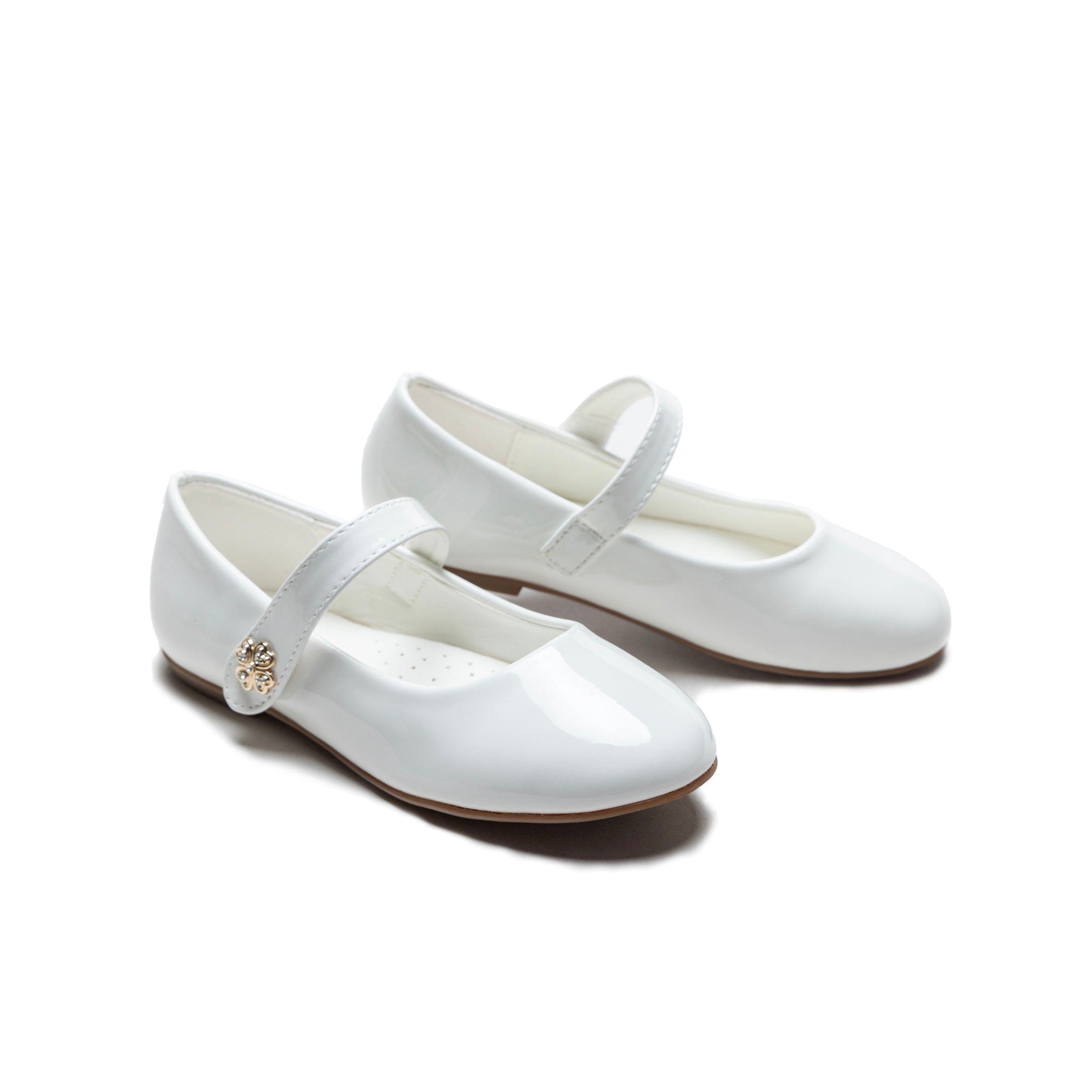 Maleia Clover Charm Flats, Alternate, color, White