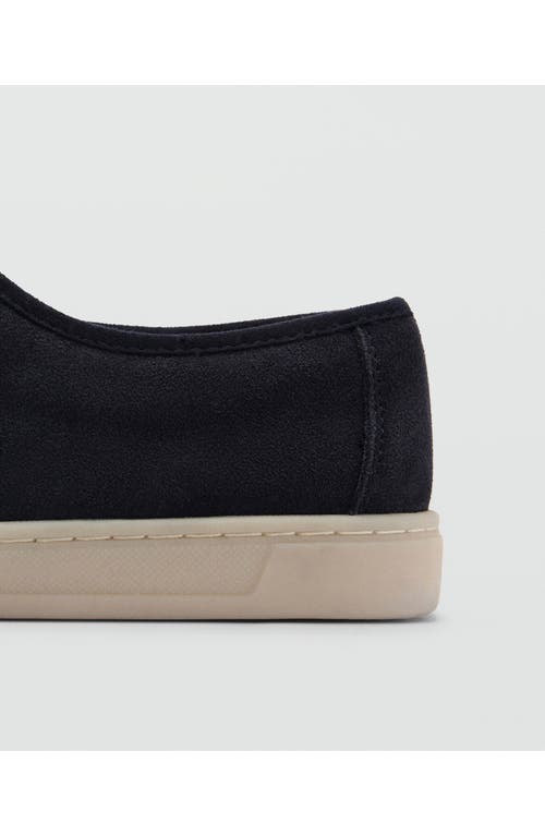 Mango Suede Boat Shoe In Dark Navy