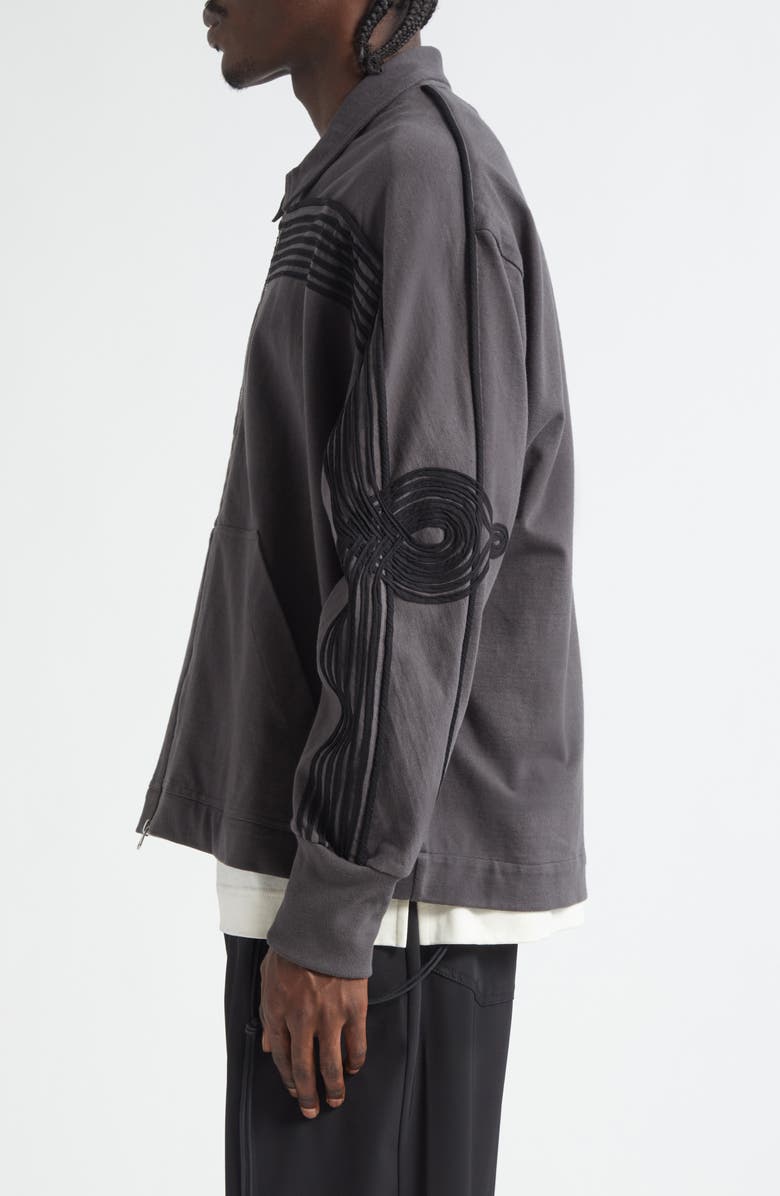 SONG FOR THE MUTE Appliqué Track Jacket, Alternate, color, Washed Black