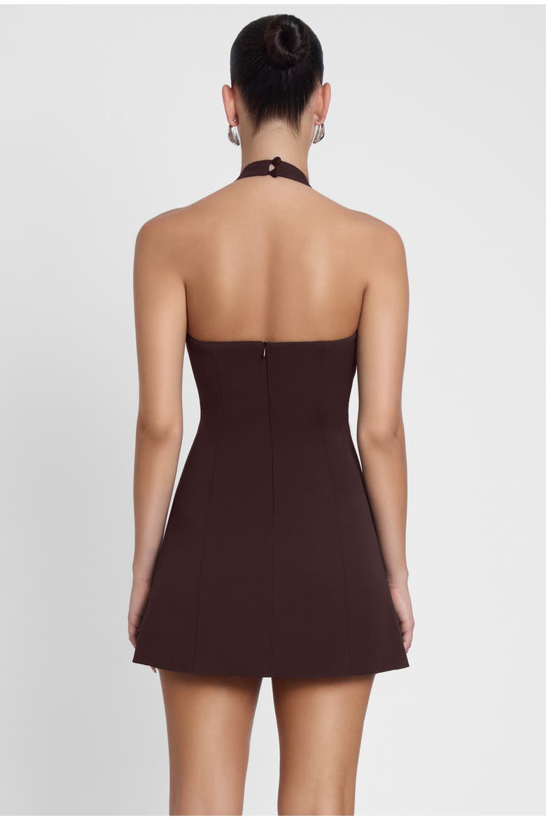 Hera Halter Mini Dress, Alternate, color, Brown