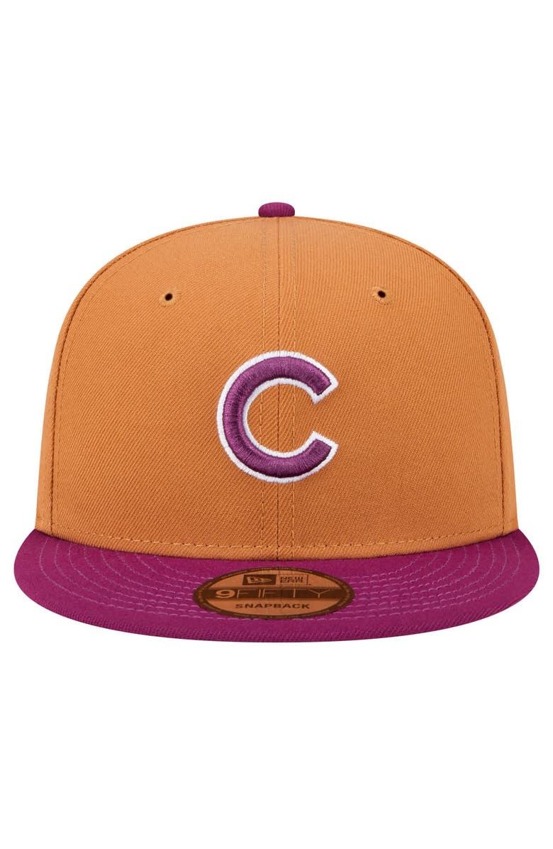 New Era Men's New Era Brown/Purple Chicago Cubs Color Pack Two-Tone 9FIFTY Snapback Hat, Alternate, color, Brown