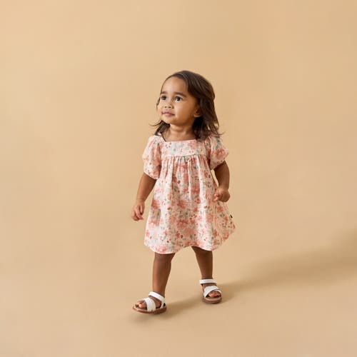 Modern Moments™ By Gerber Puffed Sleeve Dress And Diaper Cover Set In Light Rose Watercolor Floral