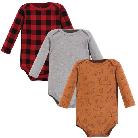 Cotton Long-Sleeve Bodysuits 3-Pack (Baby)