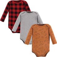Hudson Baby Cotton Long-Sleeve Bodysuits 3-Pack