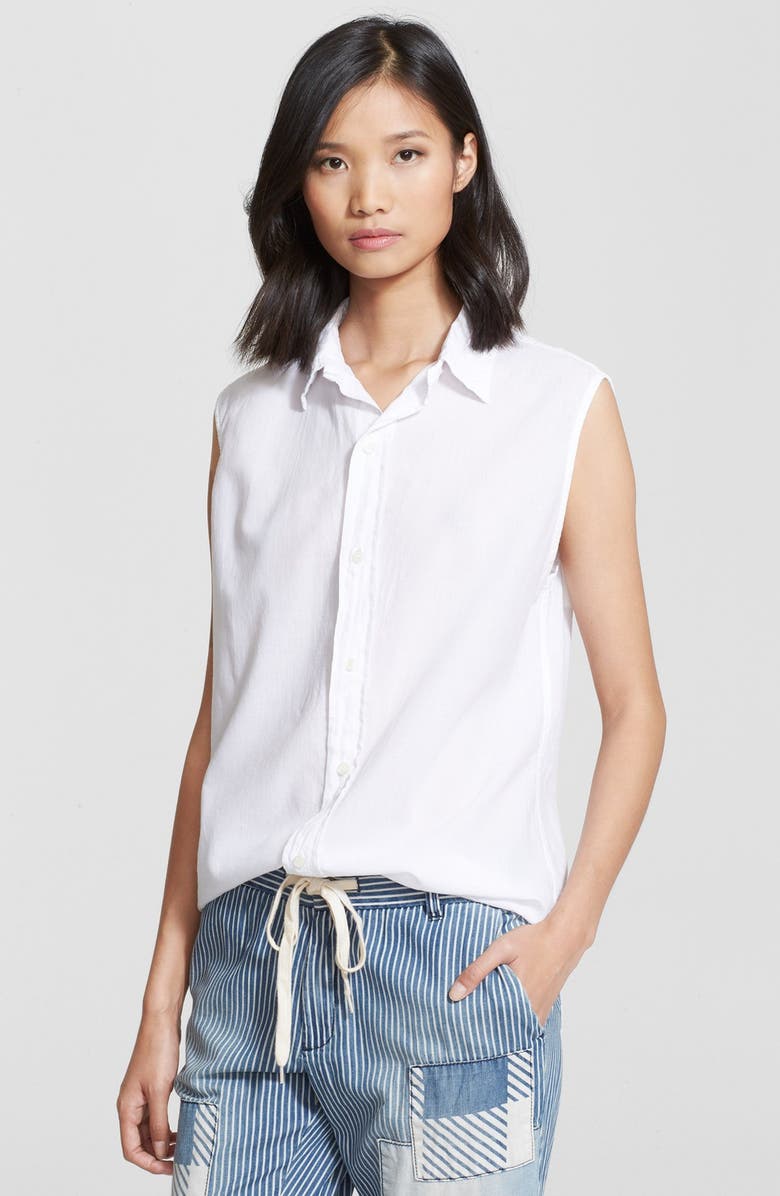 Current/Elliott 'The Grad Shirt' Sleeveless Cotton Shirt, Main, color, 