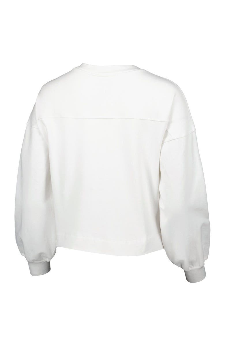 LUSSO Women's Lusso White Golden State Warriors Lola Ball and Chain Pullover Sweatshirt, Alternate, color, White