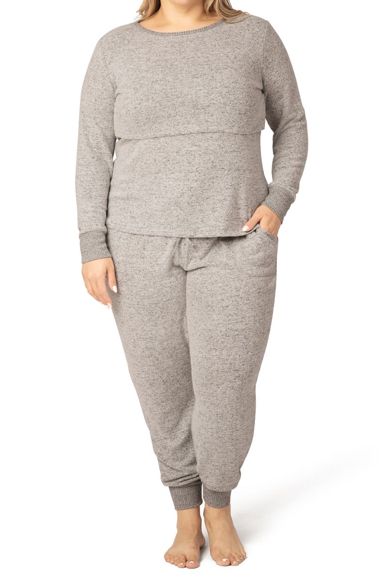 Kindred Bravely Zoe Hacci Nursing Pajamas, Main, color, 