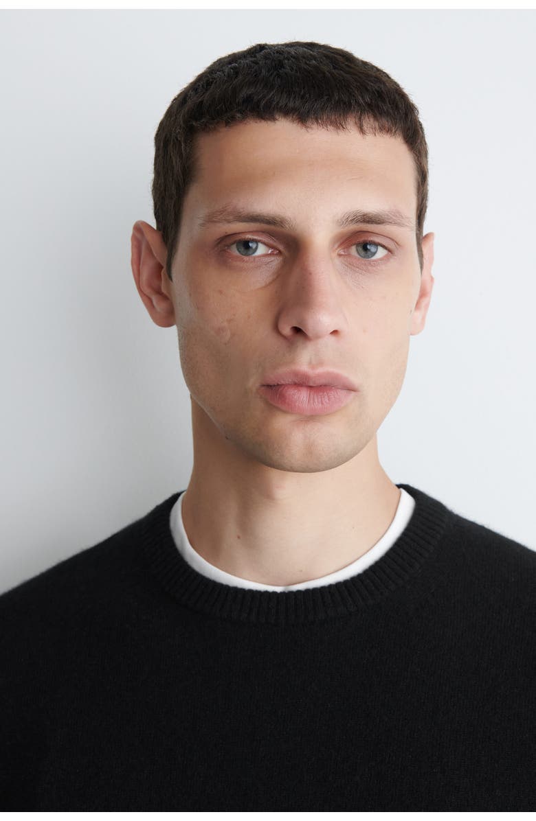 COS Seamless Cashmere Crew-Neck Sweater, Alternate, color, Black