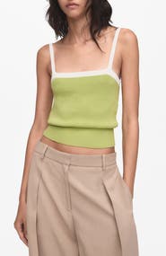 MANGO Crossed Back Sweater Tank
