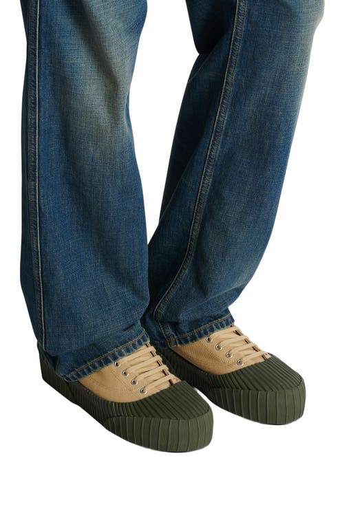 Balmain Riff Low Canvas Sneakers In Sand