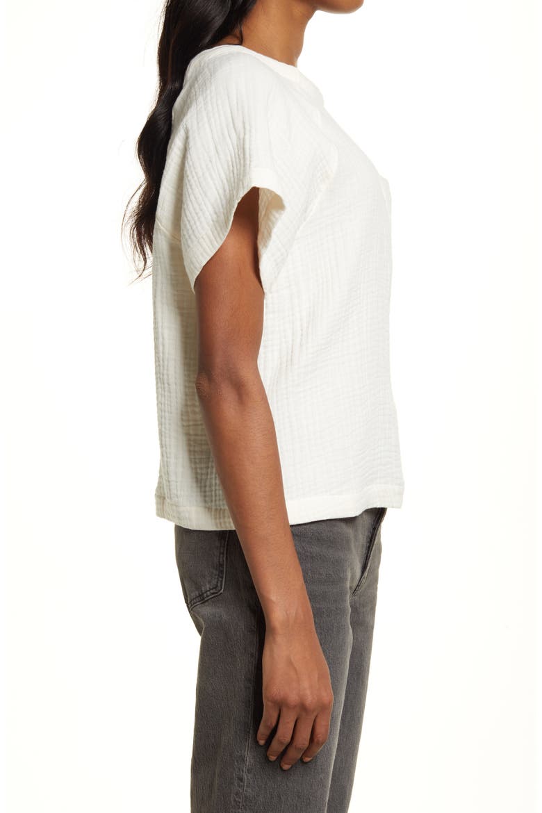 Asha Cotton Gauze Blouse, Alternate, color, LIGHTHOUSE