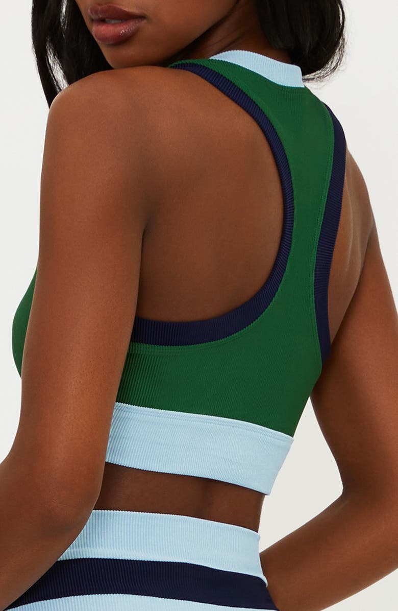 Beach Riot Gwen Rib Colorblock Sports Bra, Alternate, color, Ivy Colorblock
