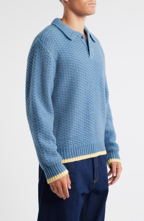 Obey Loreto Polo Sweater Captains Blue Multi In Blue