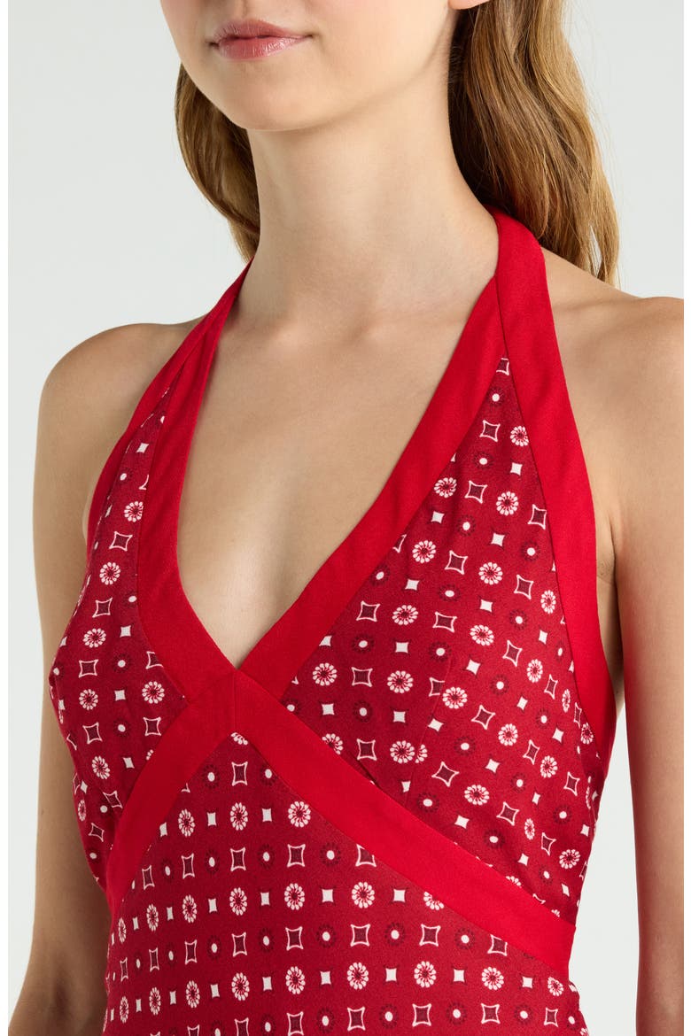 Wrenley Halter Minidress, Alternate, color, BANDANA