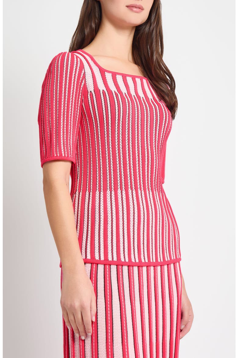 Pointelle Stitch Sweater, Alternate, color, VIBRANT FUCHSIA/ MULTI