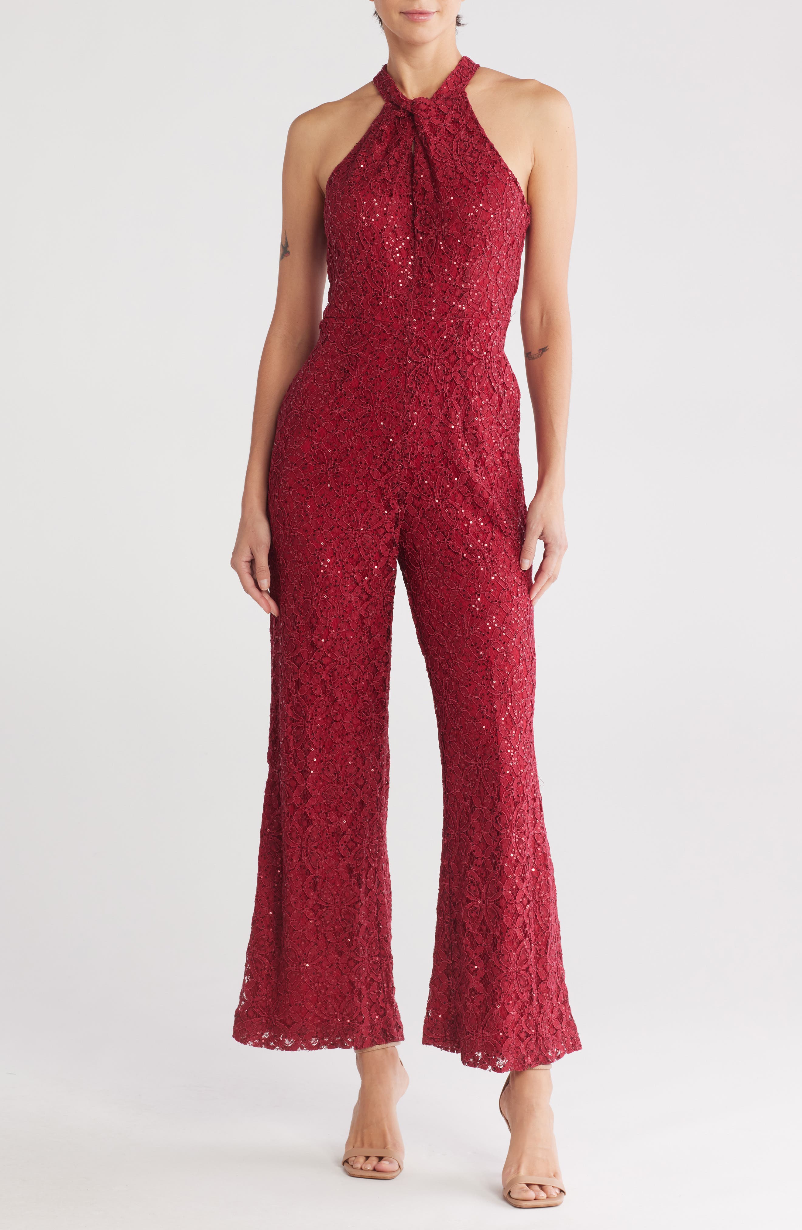 Julia Jordan Halter Twist Neck Jumpsuit