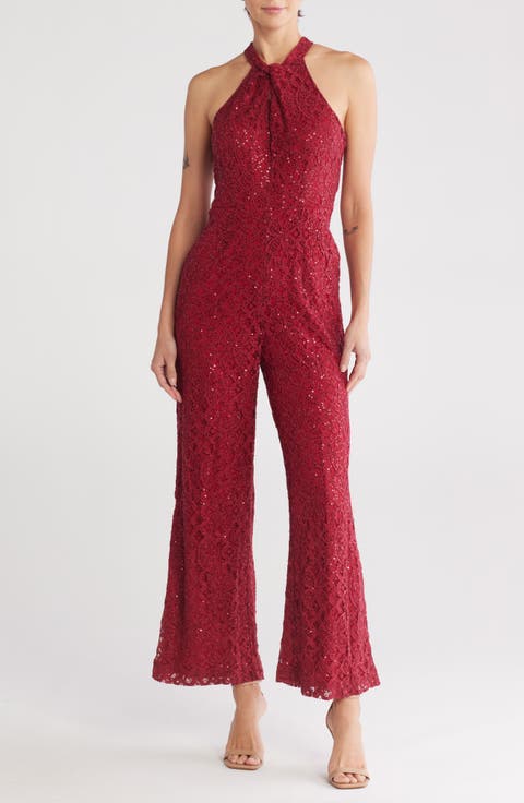 Halter Twist Neck Jumpsuit