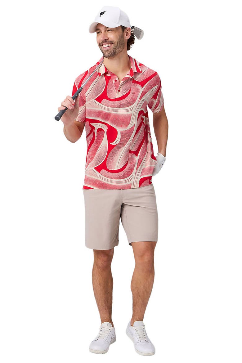 Men's The 24-7 Polo, Alternate, color, Heated Red Jungle Flow