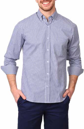 TailorByrd Gingham Stretch Cotton Button-Up Shirt