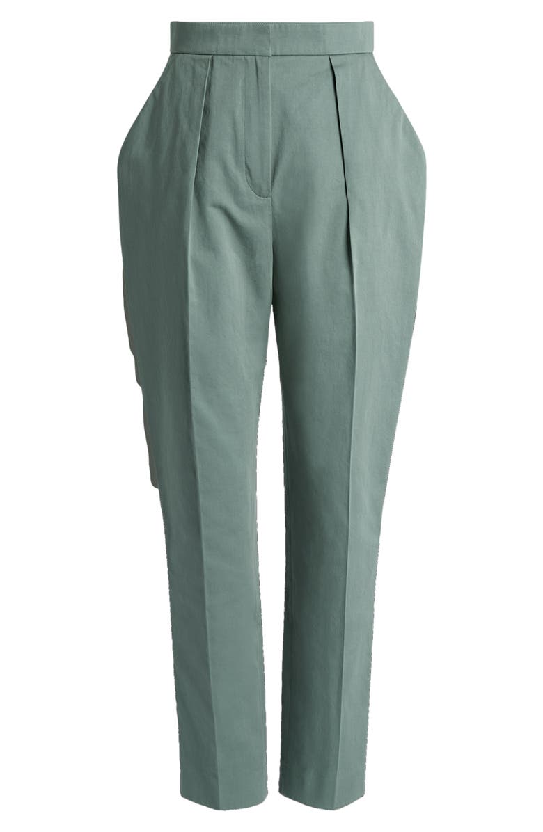 Balmain Cotton high-waisted trousers, Alternate, color, Green