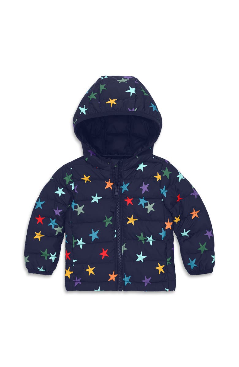 Primary Baby Lightweight Puffer Jacket In Rainbow Confetti Stars, Main, color, 