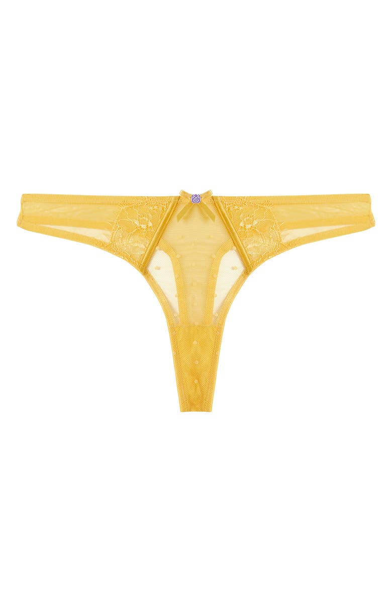 Playful Promises Ziggy Mango Lace & Mesh Thong, Alternate, color,