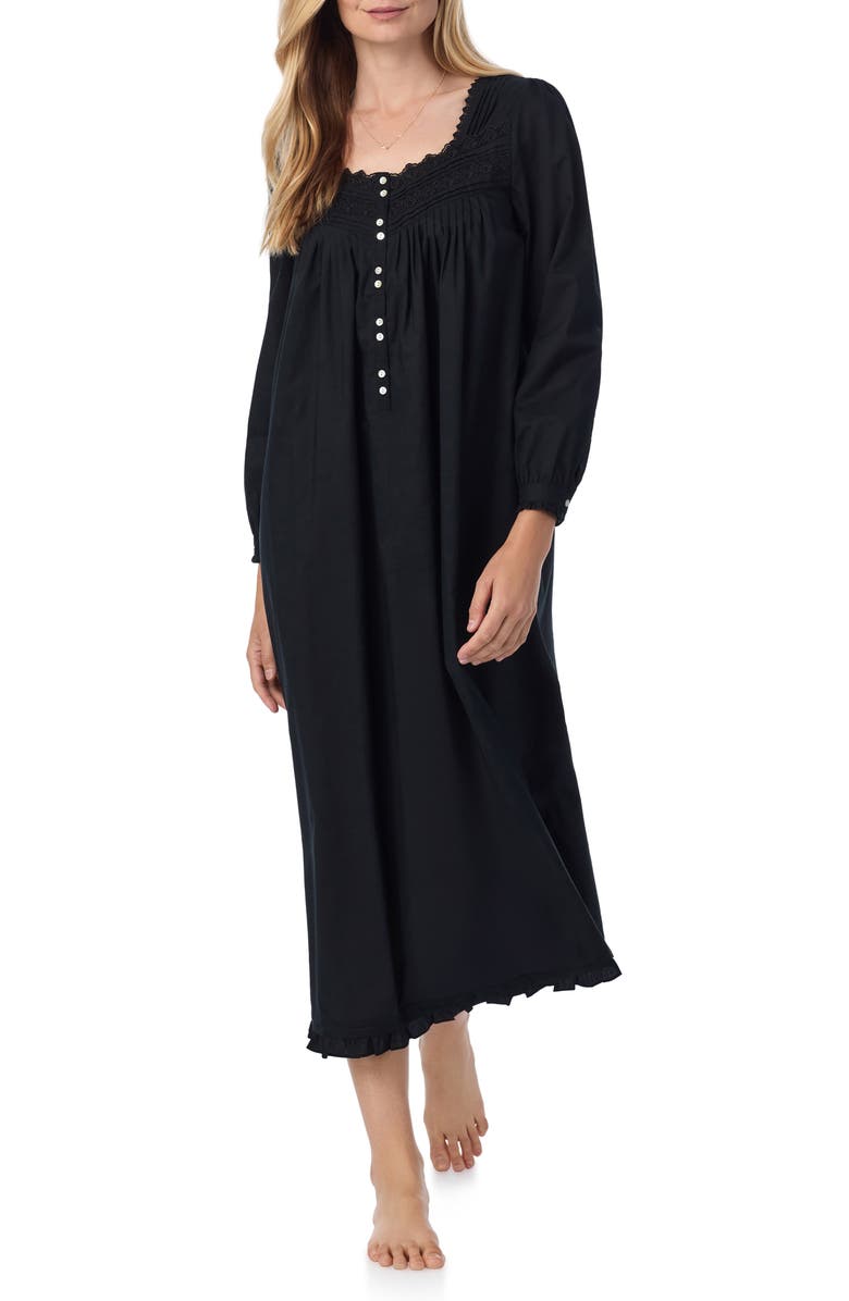 Eileen West Long Sleeve Cotton Lawn Ballet Nightgown, Alternate, color, 