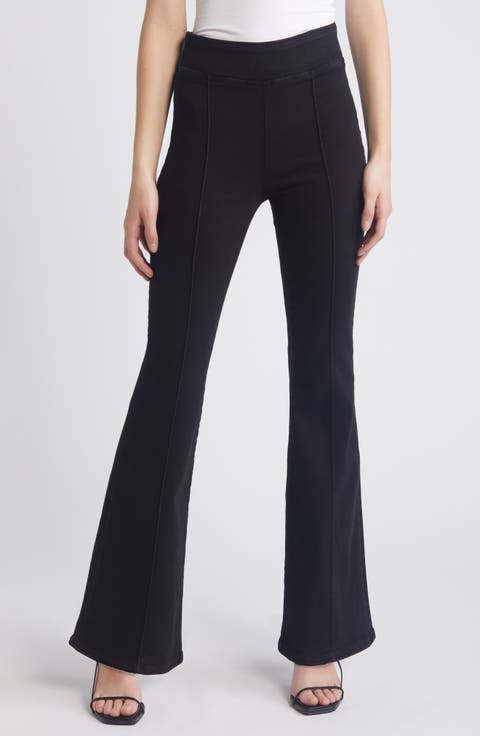 Jetset Pintuck Flare Jeans (Sheen Noir)