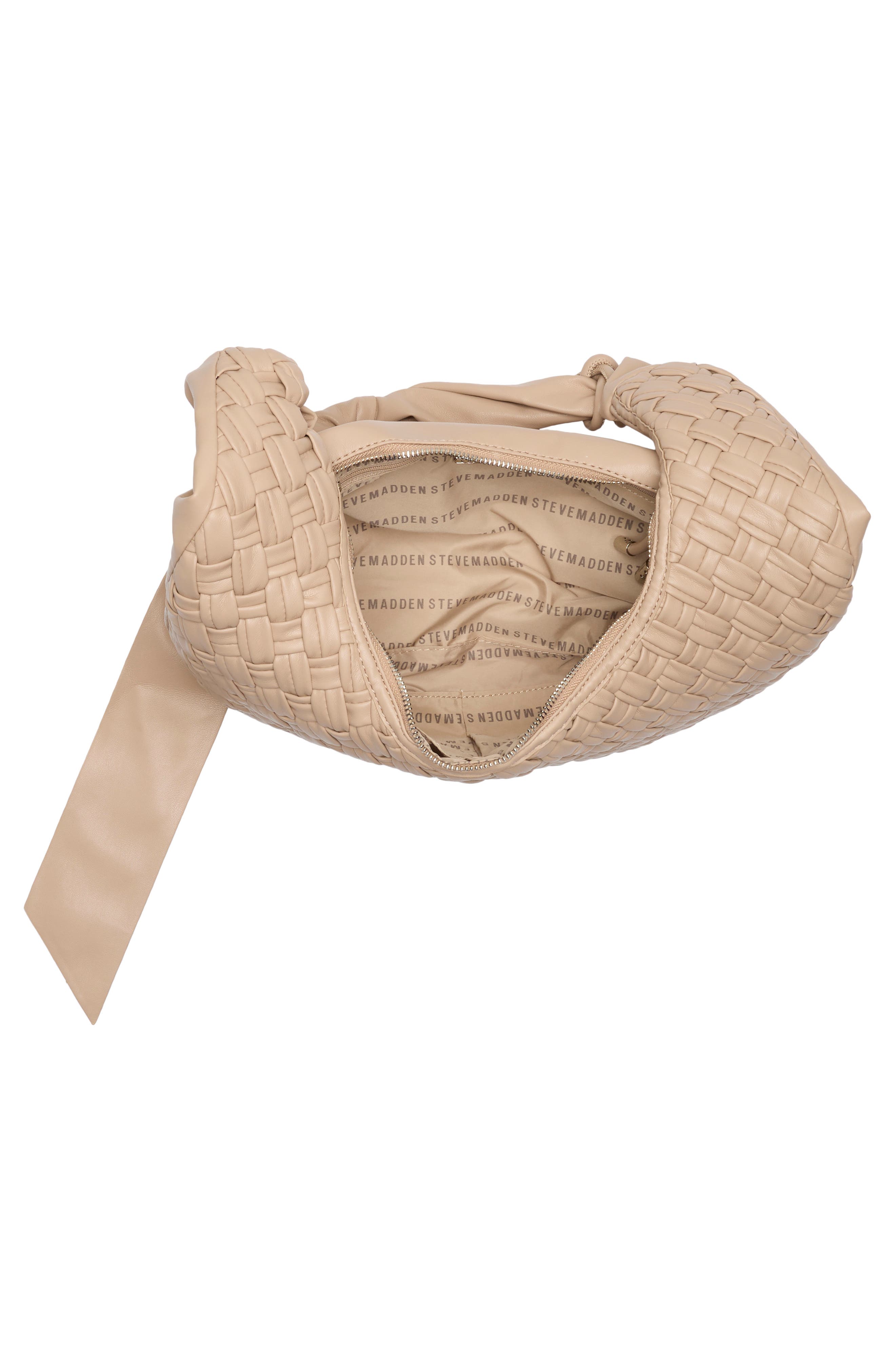 Steve Madden Ginger Woven Shoulder Bag, Alternate, color, Stone